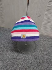 Carhartt Youth Beanie Cap One Size Fit M Multicolor Striped Knit Stretch Comfort