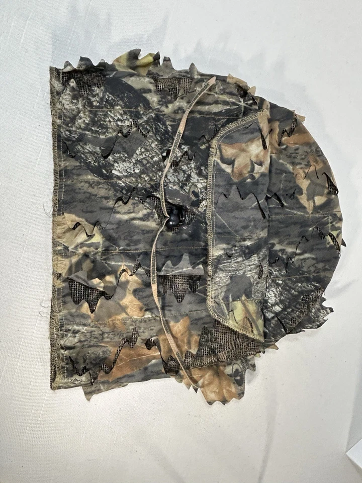 Mesh Leafed Mossy Oak Break Up Underbrush Camo Hood Warm Weather Hunting Mask - Image 3 of 4