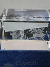 Vintage 3D Lasar Etched Glass Crystal Paperweight Santa/Sleigh W/Light Up Base — photo 9