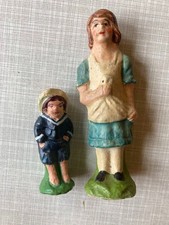 2 Massefiguren (alt) - Mutter & Kind im Matrosenanzug - ca. 1920er - 8 cm / 5 cm