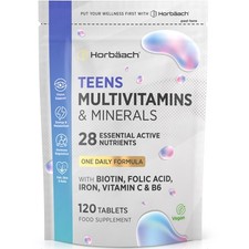 Teen Multivitamin | 120 Tablets | Essential Vitamins & Minerals | By Horbaach