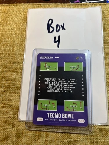 Overflow Tax Bo Jackson Battle Arena Tecmo Bowl SSP Plays Card #PL12 🔥