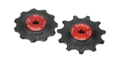 Rear derailleur pulleys machined with ceramic bearings for trans