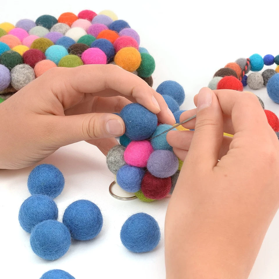 Felt Pom Pom, Felt Balls for Crafts (240 pcs) | 40 Rainbow Colors & 2 Sizes f... - Image 3 of 4