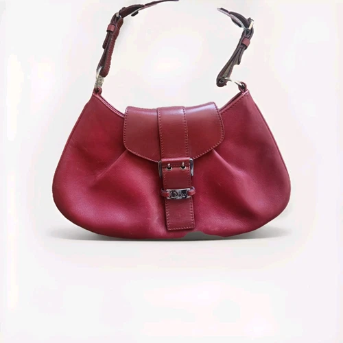 Authentique sac à main Christian Dior rouge bordeaux sac à main cuir Paris bandoulière