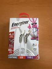 Energizer 4-in-1 Braided Charging Cable 60W USB-C USB-A 6.5ft
