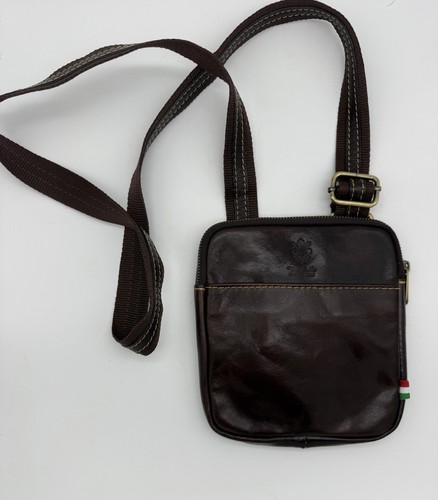 Vera Pello Tracollina Genuine Leather Dk Brown (Moors Head) Crossbody Bag, Purse