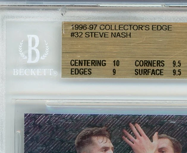 Tarjeta del año de novato Gisto #32 POP 1: Steve Nash BGS 9,5: 1996 Collector's Edge Foto 4 de 4