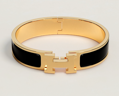 Size PM New HERMES Black GHW Clic H Bracelet Bangle w/ Receipt | eBay