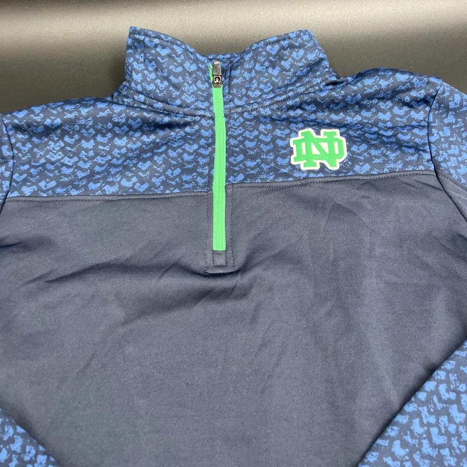 Suéter para mujer Notre Dame Fighting Irish 1/4 cremallera talla grande azul negro Foto 2 de 4