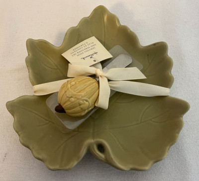 Hallmark Serving Dish & Cheese Spreader Set Leaf Autumn Fall New NWT