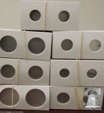 50 Assorted 2x2 Mylar Cardboard Coin Holder Paper Flip US Mint Variety 7 Sizes