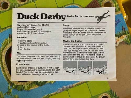 EUC Ravensburger German Duck Race Game ~ Entenrennen ~ 1984 - READ - Picture 5 of 13