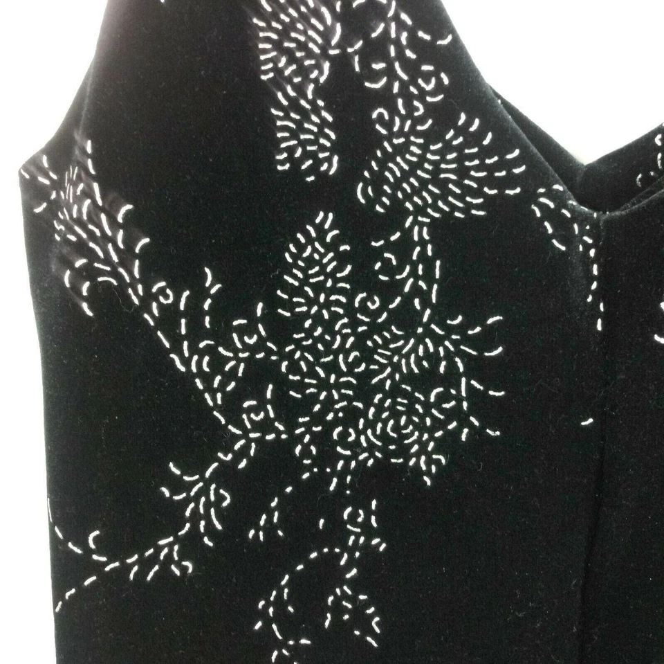 Carushka Velvet Tank Top Womens Medium Black Sleeveless Made USA Y2K Minimalist - Image 2 of 4