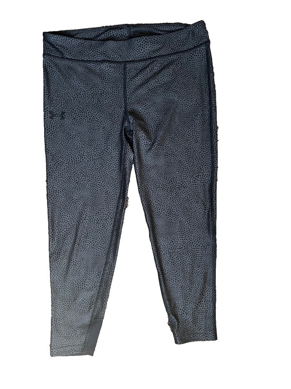 Under Armour Youth Girls Black Leggings dot Print Crop capri Size XXL NWT..