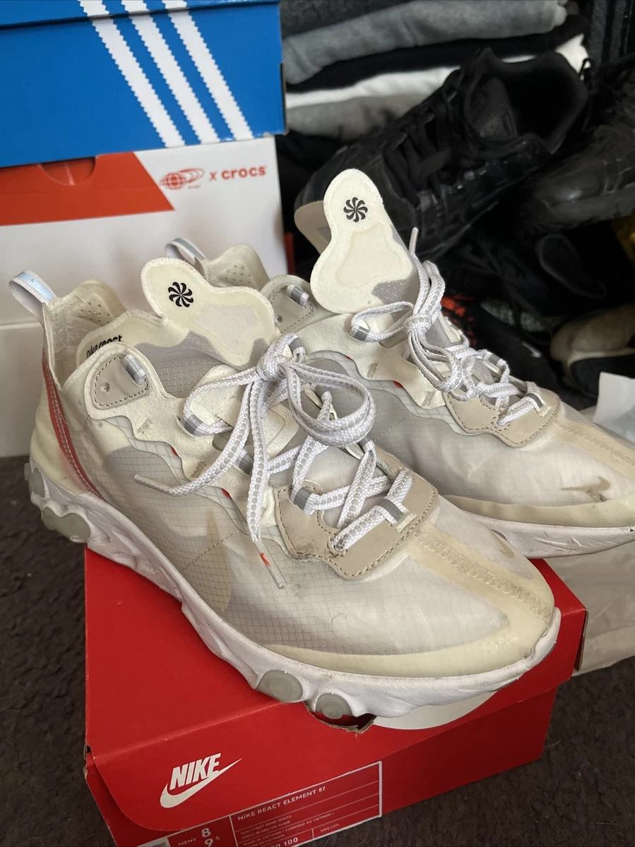 Nike React Element 87 Sail Light Bone White Uk7 41 AQ1090 100