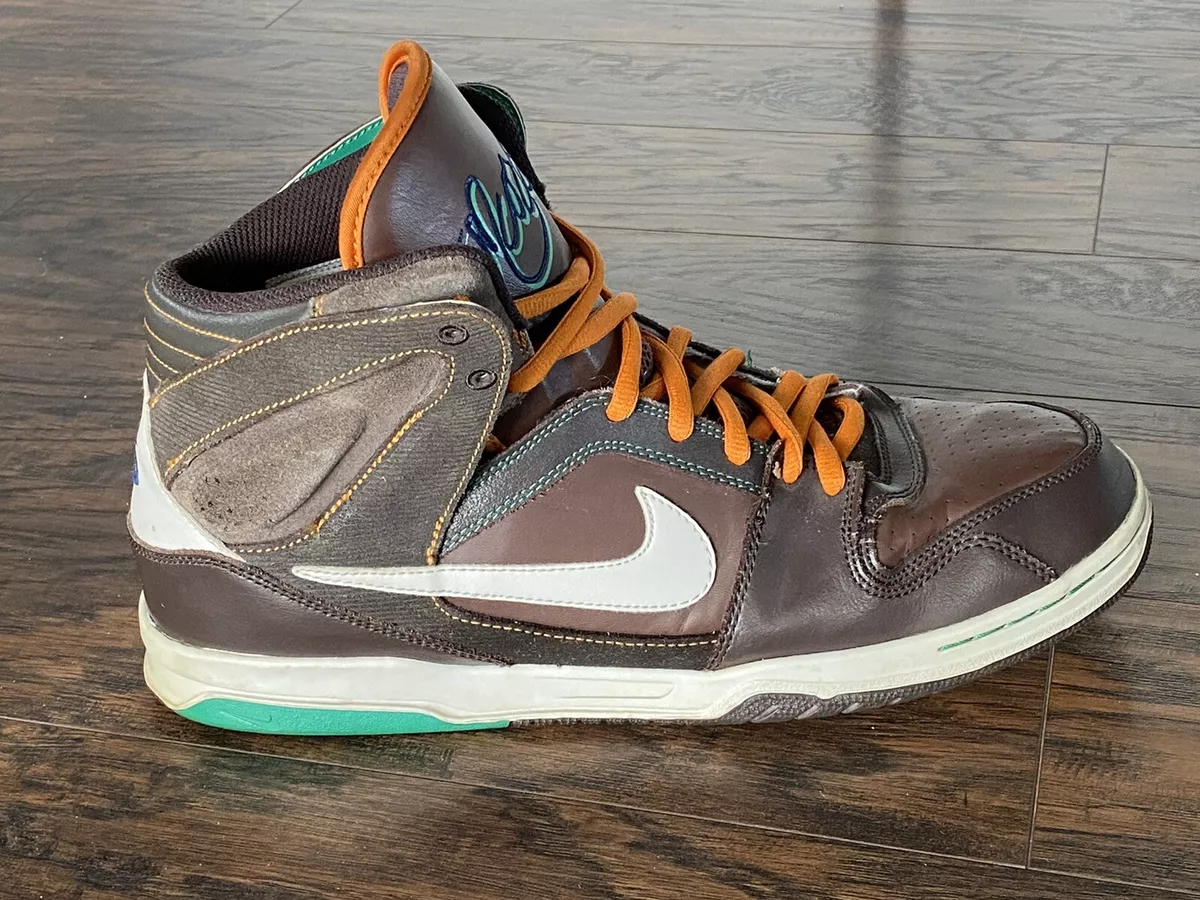 09 Nike 6.0 Zoom Oncore High - Size 13 - Brown / Orange / Teal / White -  Used