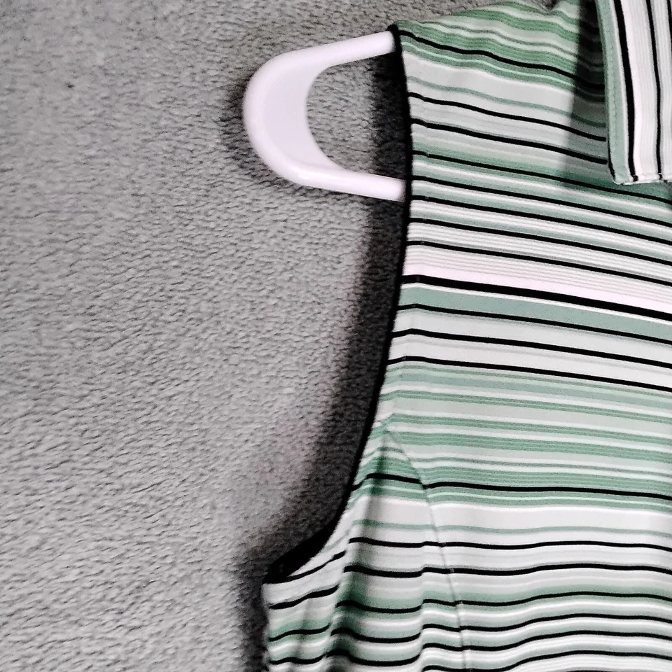 Tail Tech 高尔夫女式背心 S 码绿色条纹无袖按扣 — 第 2/4 张图片