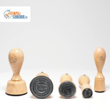 Holzstempel Rundstempel Siegelstempel Wunschtext + Logo / Motiv + Stempelkissen