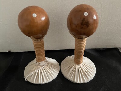 gourd rattle -- hawaii PAIR OF ULI ULI for HULA DANCE