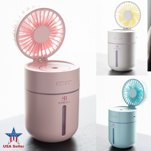 Portable Mini USB Ultrasonic Mist Humidifier With Air Circulator Fan 2 in 1 - Picture 18 of 27