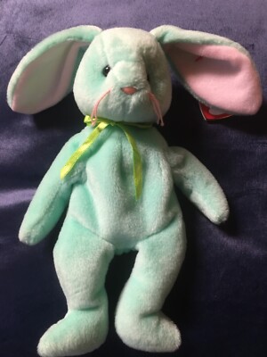 Beanie Babies Ty Original Baby Hippity Rabbit EXTREMELY RARE- Spelling Errors. 