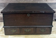 Antique Small Brass & Cedar Wood Chest/Trunk 
