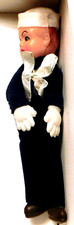 VINT 1940's U.S. NAVY SAILOR FABRIC BODY CELLULOID HEAD DOLL ORNAMENT DISPLAY