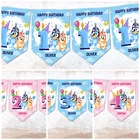 Personalised Bluey & Bingo Birthday Party Bunting - Choose Age and Colour