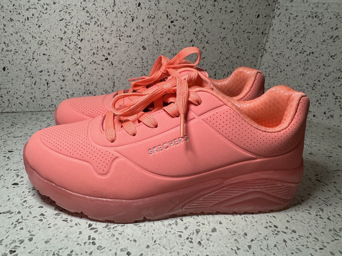 Skechers Womens Uno Night Shades Coral Casual Shoes Sneakers Size