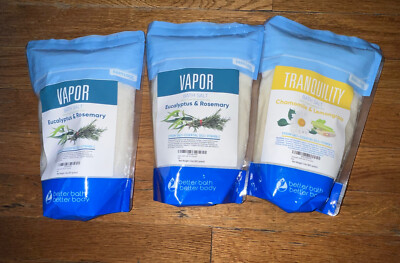 Vapor and tranquility Bath Salt With Pure Essential Oils 3 packs in total
