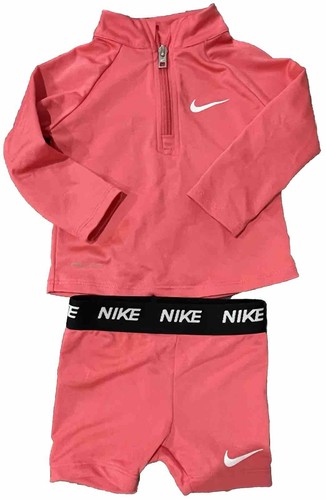 Nike Mädchen Sport Langarm Shorts Outfit Pink 9 Monate 68-74 Höhe