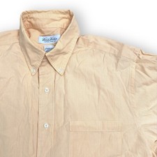 Brooks Brothers Peach Button Up Long Sleeve Checker Dress Shirt Mens 16 34-35