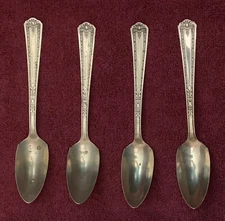 Lot #194 Silver Plated Flatware (4) National Silver Co FLORENCE Fruit Spoons 