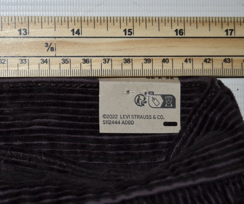 men LEVIS 568 LOOSE STRAIGHT CARPENTER JEANS W32 L32 Skateboard surf brown cords - Picture 3 of 24