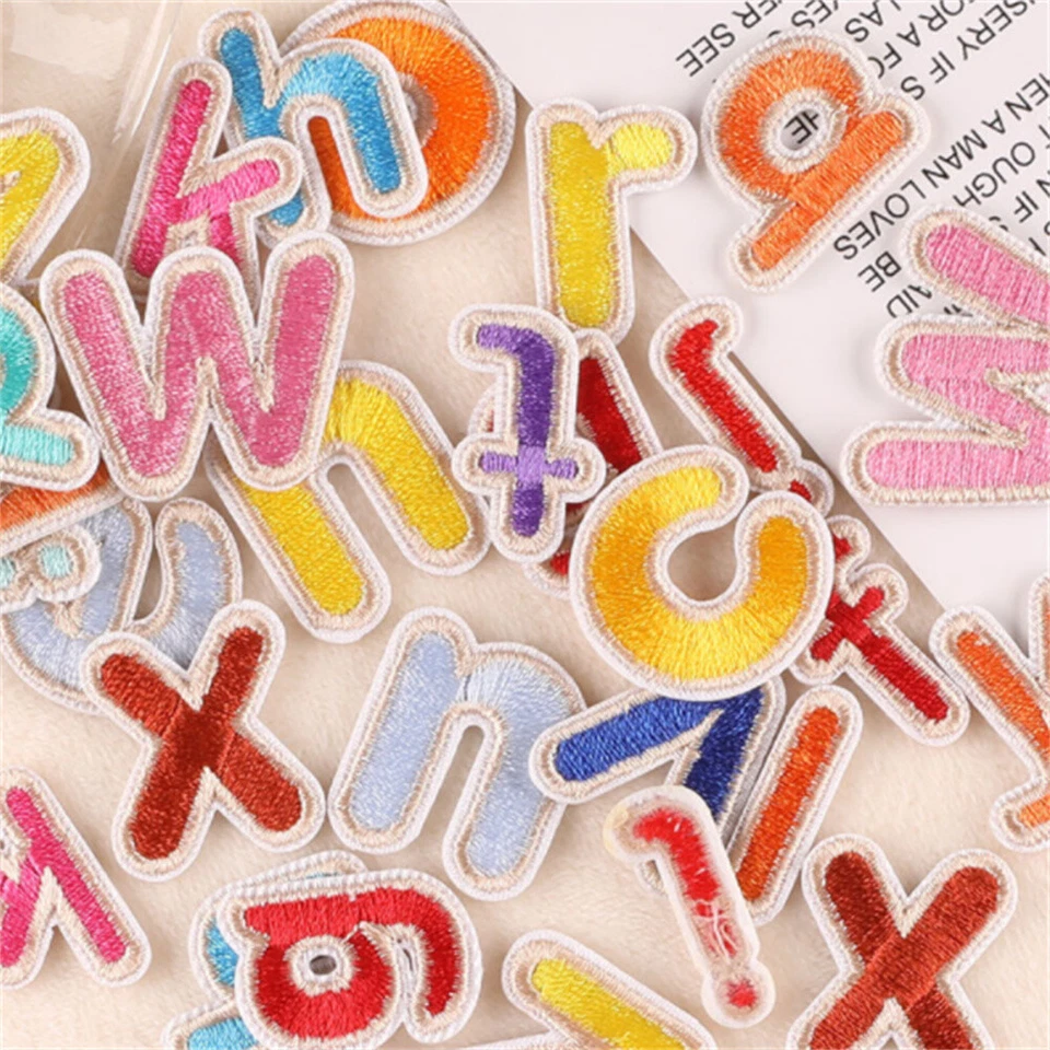 26 Mix Fabric Patches Letters For Crafts Sewing Embellishments Decors Alphabet - Image 4 of 4