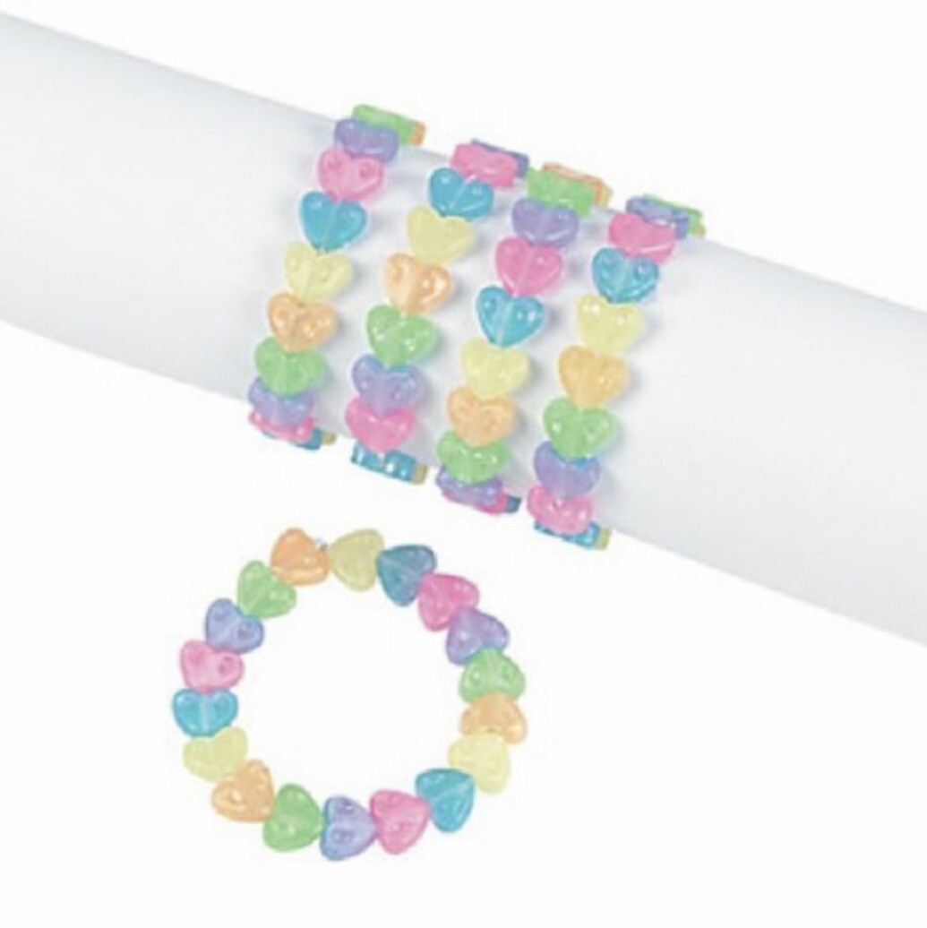 Beaded Bracelet - Rainbow Heart Beaded Bracelet - Rainbow Heart