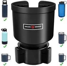 Seven Sparta Upgraded Car Cup Holder Expander Adapter w/ Offset Adjustable Base
