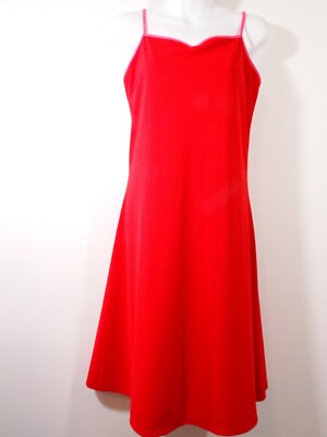 Isaac Mizrahi for Target Women's Red Crepe Pink Spaghetti Strap Dress Sz S
