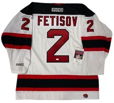 VIACHESLAV SLAVA FETISOV SIGNED 1994 NEW JERSEY DEVILS CCM JERSEY JSA COA XL