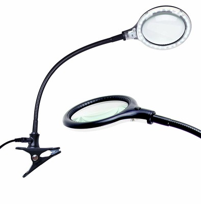 Brightech Lightview Pro Flex Hands Free Magnifying Glass Desk Lamp