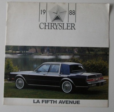 CHRYSLER FIFTH AVENUE 1988 dealer brochure - French - Canada HS1002000418
