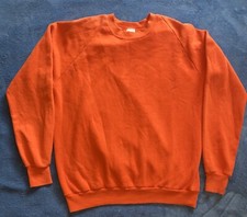 Vintage 90’s Jerzees Blank Orange Sweatshirt Sz XL (22in W 25.5in L) Made In USA