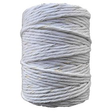 Macrame Cord Twine Natural Cotton (White with Gold Thread, 2 mm x 300 m / 984ft)