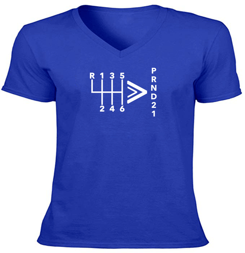 Manual Automatic Tee V-Neck T-Shirt Unisex Print Shirt Gift Stick Shift Car - Picture 18 of 19