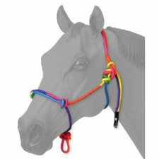 Tough 1 Rainbow Colored Horse Sized Adjustable Nylon Rope Halter 50-1020