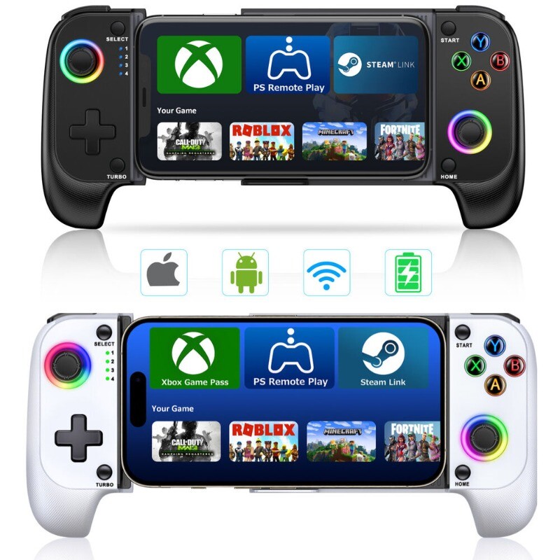 Wireless RGB Mobile Gaming Controller for iPhone and Android Devices