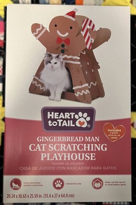 HEART TO TAIL CAT SCRATCHING PLAY HOUSE GINGERBREAD MAN PLAY HOUSE NEW