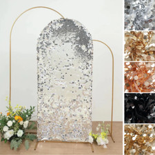 6 ft Fitted Big Payette Sequin Round Top Wedding Arch Backdrop STAND COVER Party