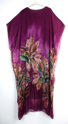 Ladies Lagenlook 100% Silk Floral KaftanStyle Lined Summer Dress OneSize:Regular - Bild 29 von 43